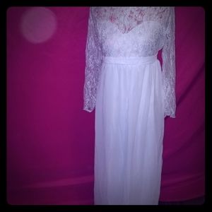 Lace long white dress